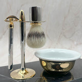 Razor brush bowl and stand on marble