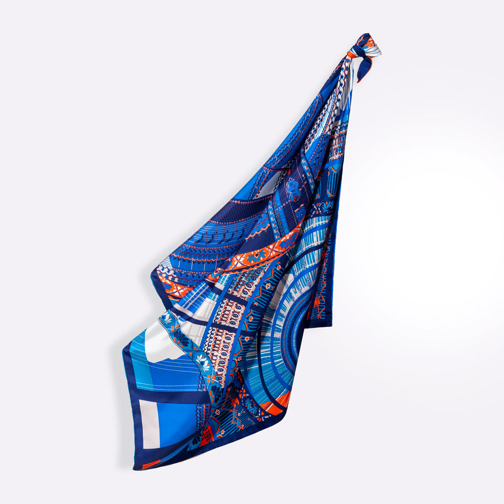 Petrusse Paris Navy scarf tied