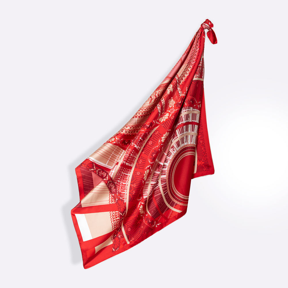 Petrusse Paris Red scarf tied