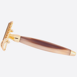 Plisson gold and horn safety razor